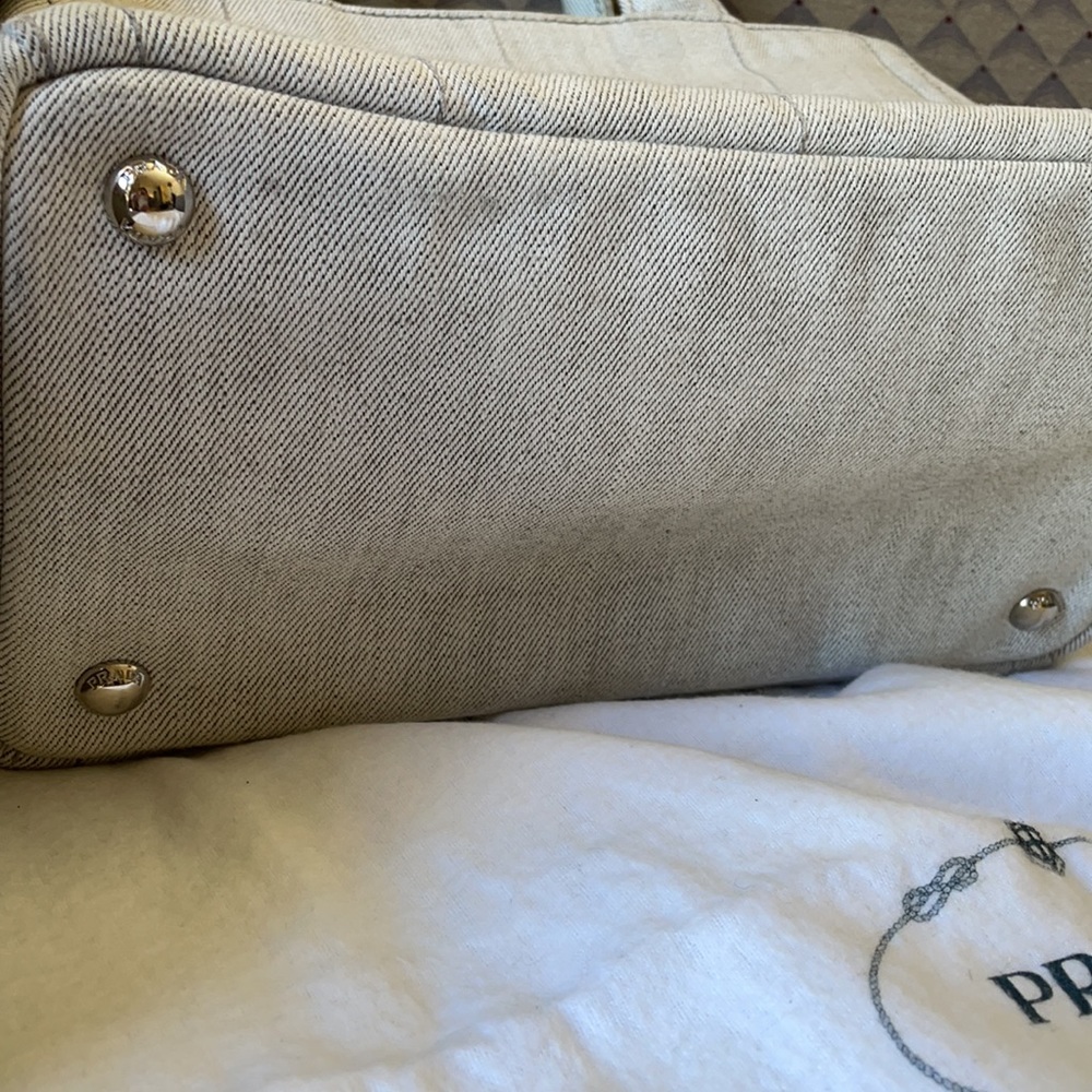 PRADA CANAPA SILVER GRAY STUDDED - Picture 6 of 8
